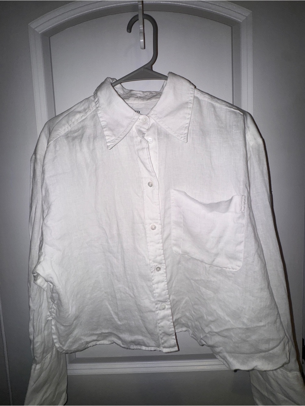 Banana Republic White Linen Button-Down